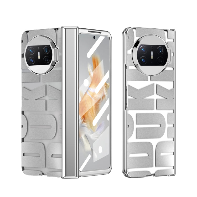 For Huawei Mate X3 Integrated Electroplating Folding Phone Case with Hinge(Silver) - Huawei Cases by PMC TechLife | Online Shopping South Africa | PMC TechLife | Buy Now Pay Later Mobicred
