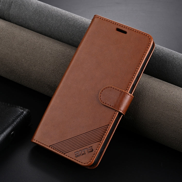 For Honor Magic6 AZNS Sheepskin Texture Flip Leather Phone Case(Brown) - Honor Cases by AZNS | Online Shopping South Africa | PMC Jewellery | Buy Now Pay Later Mobicred