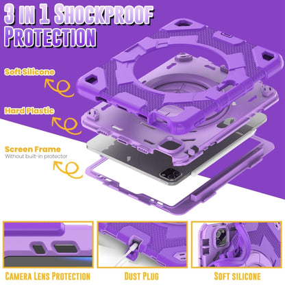 For iPad Pro 11 2022 / 2021 / 2020 Spider Rotation Handle Silicone Hybrid PC Tablet Case(Purple) - iPad Pro 11 (2022/2021) Cases by PMC Jewellery | Online Shopping South Africa | PMC Jewellery | Buy Now Pay Later Mobicred