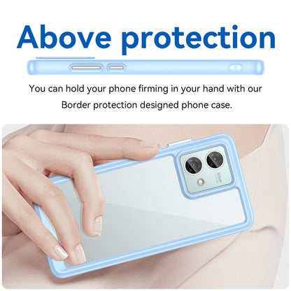 For Motorola Moto G84 Colorful Series Acrylic Hybrid TPU Phone Case(Blue) - Motorola Cases by PMC Jewellery | Online Shopping South Africa | PMC Jewellery | Buy Now Pay Later Mobicred