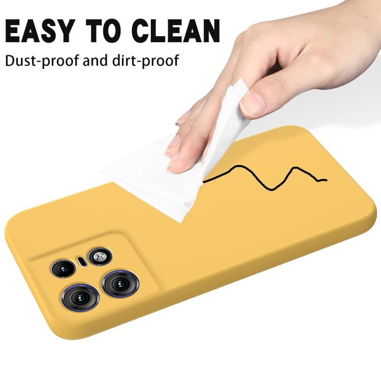 For Motorola Edge 50 Pro Pure Color Liquid Silicone Shockproof Phone Case(Yellow) - Motorola Cases by PMC TechLife | Online Shopping South Africa | PMC TechLife | Buy Now Pay Later Mobicred