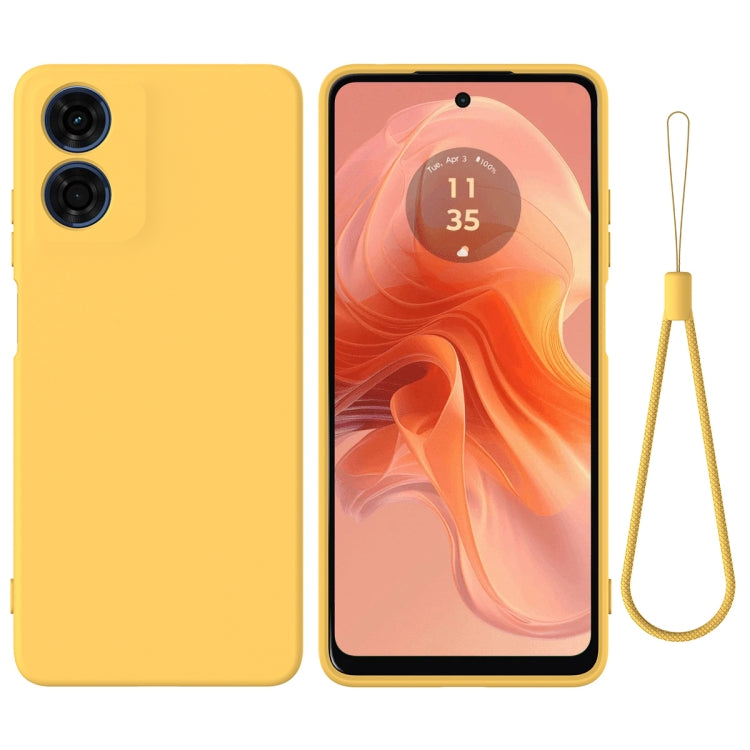 For Motorola Moto E14 Solid Color Liquid Silicone Dropproof Full Coverage Phone Case(Yellow) - free shipping - PMC TechLife - Order now!
