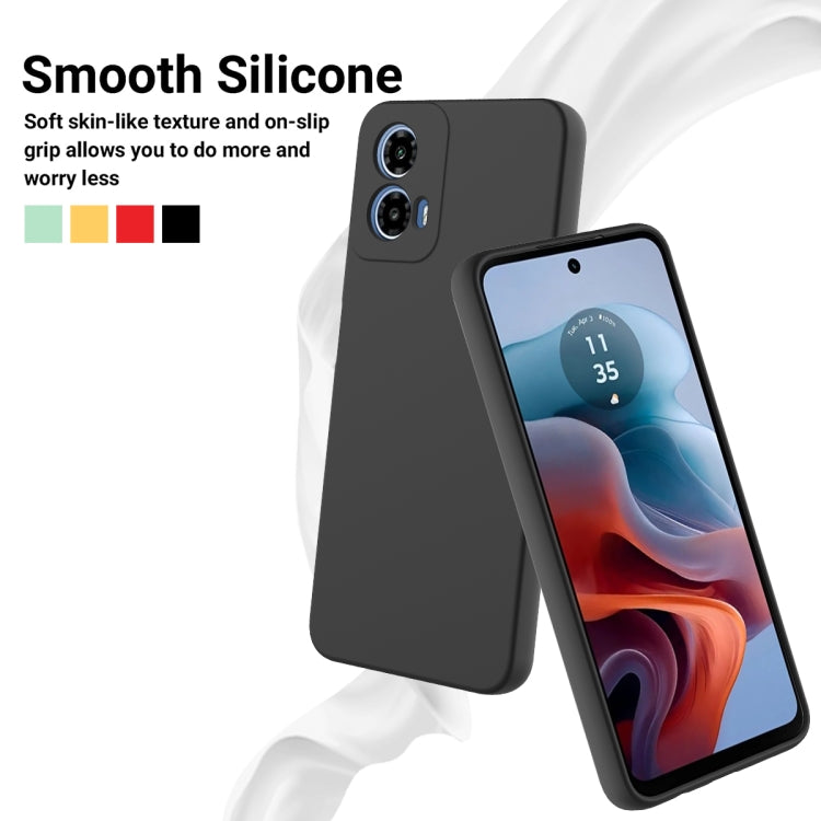 For Motorola Moto G45 Solid Color Liquid Silicone Dropproof Full Coverage Phone Case(Black) - free shipping - PMC TechLife - Order now!
