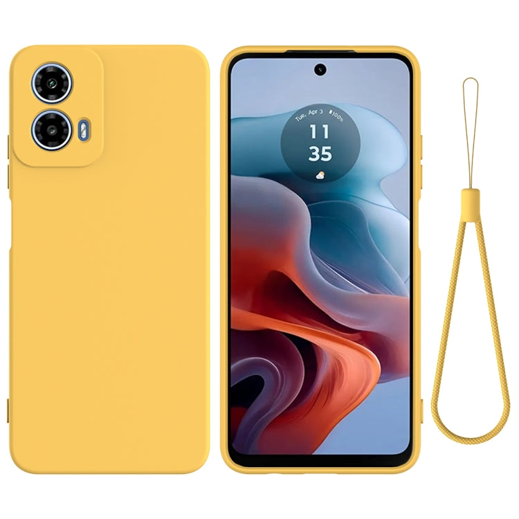 For Motorola Moto G45 Solid Color Liquid Silicone Dropproof Full Coverage Phone Case(Yellow) - free shipping - PMC TechLife - Order now!