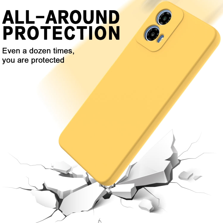 For Motorola Moto G45 Solid Color Liquid Silicone Dropproof Full Coverage Phone Case(Yellow) - free shipping - PMC TechLife - Order now!