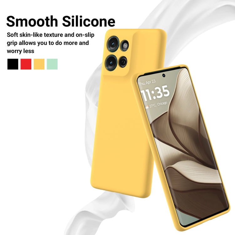 For Motorola Moto G75 Solid Color Liquid Silicone Dropproof Full Coverage Phone Case(Yellow) - free shipping - PMC TechLife - Order now!