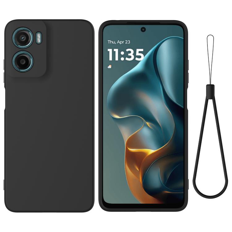 For Motorola Moto G05 / E15 Solid Color Liquid Silicone Dropproof Full Coverage Phone Case(Black) - free shipping - PMC TechLife - Order now!