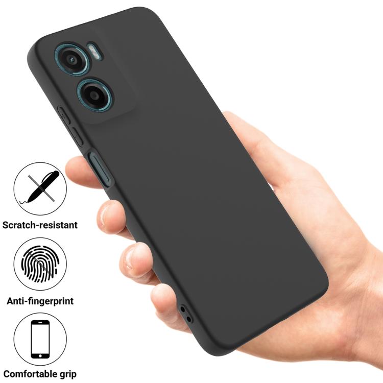 For Motorola Moto G05 / E15 Solid Color Liquid Silicone Dropproof Full Coverage Phone Case(Black) - free shipping - PMC TechLife - Order now!