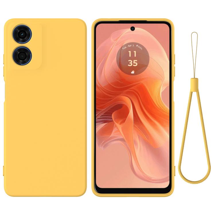 For Motorola Moto G04S 4G / E14 4G Solid Color Liquid Silicone Dropproof Full Coverage Phone Case(Yellow) - free shipping - PMC TechLife - Order now!