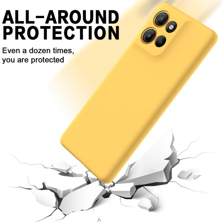 For Motorola Moto G56 5G Solid Color Liquid Silicone Dropproof Full Coverage Phone Case(Yellow) - free shipping - PMC TechLife - Order now!