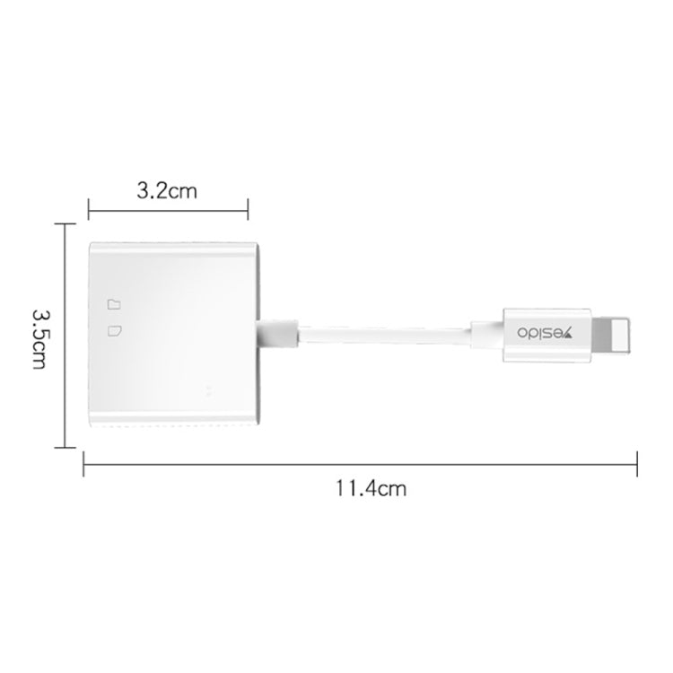 Yesido GS11 2 in 1 Multi-Function TF Card + SD Card to 8 Pin Converter Adapter(White) - Converter & Adapter by Yesido | Online Shopping South Africa | PMC Jewellery | Buy Now Pay Later Mobicred