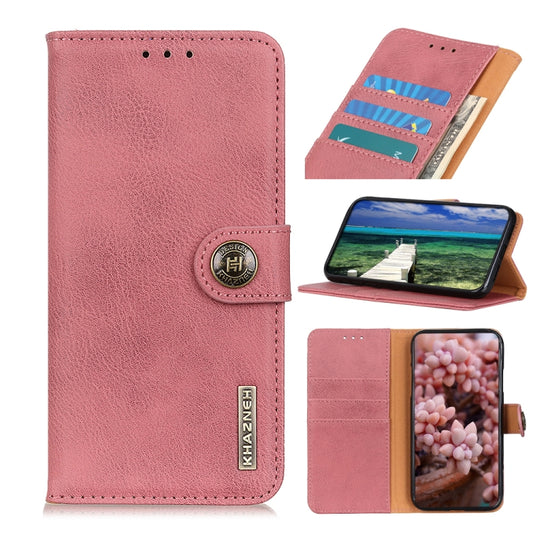 For OPPO A1 5G KHAZNEH Cowhide Texture Flip Leather Phone Case(Pink) - OPPO Cases by PMC Jewellery | Online Shopping South Africa | PMC Jewellery | Buy Now Pay Later Mobicred