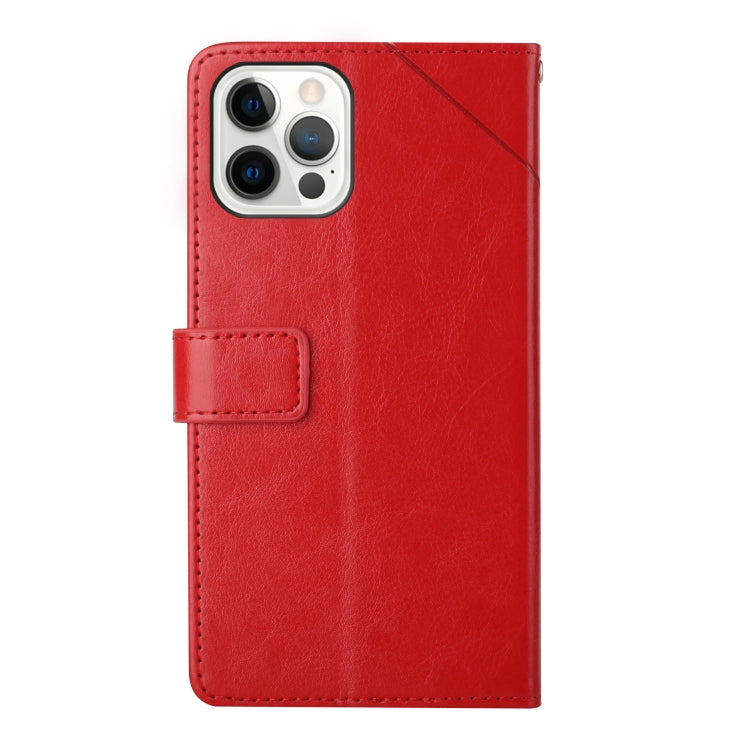 For iPhone 16 Pro Max HT01 Y-shaped Pattern Flip Leather Phone Case(Red) - iPhone 16 Pro Max Cases by PMC TechLife | Online Shopping South Africa | PMC TechLife | Buy Now Pay Later Mobicred