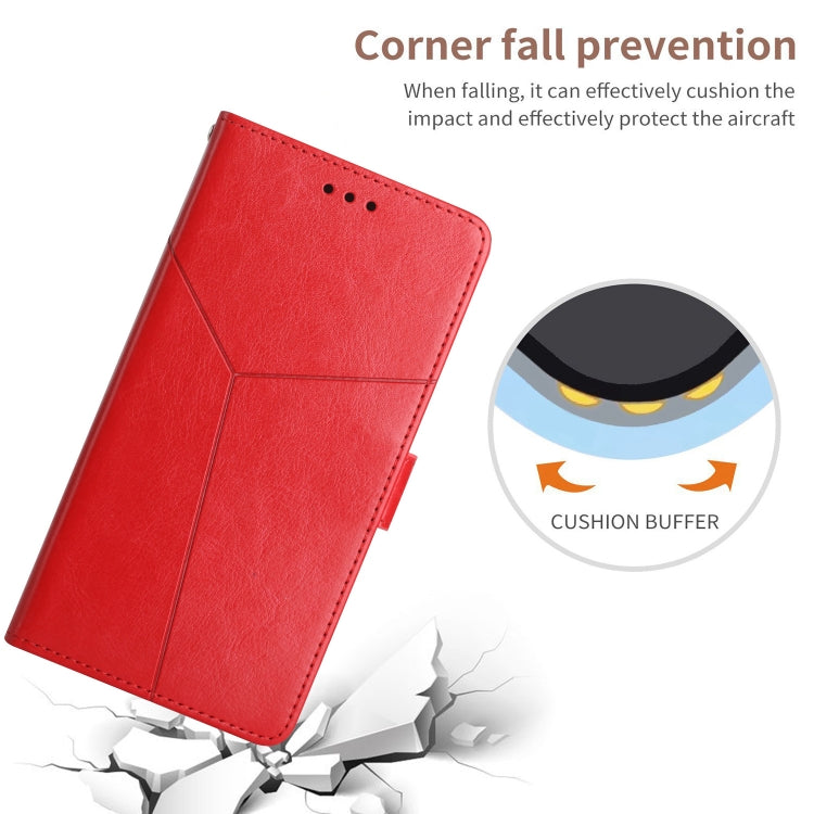 For iPhone 16 Pro HT01 Y-shaped Pattern Flip Leather Phone Case(Red) - iPhone 16 Pro Cases by PMC TechLife | Online Shopping South Africa | PMC TechLife | Buy Now Pay Later Mobicred