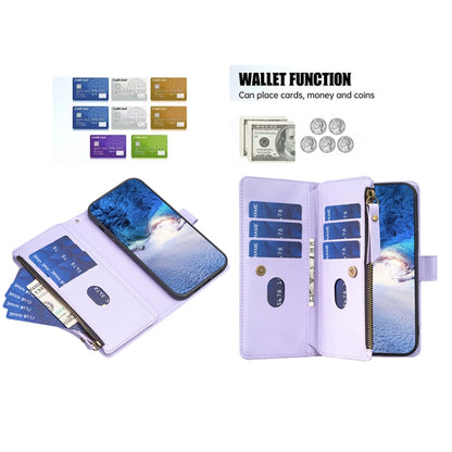 For Google Pixel 7 9 Card Slots Zipper Wallet Leather Flip Phone Case(Light Purple) - Google Cases by PMC Jewellery | Online Shopping South Africa | PMC Jewellery | Buy Now Pay Later Mobicred