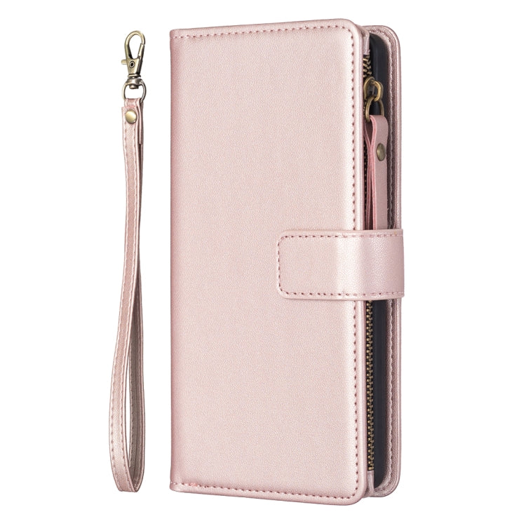 For Google Pixel 8 Pro 9 Card Slots Zipper Wallet Leather Flip Phone Case(Rose Gold) - Google Cases by PMC Jewellery | Online Shopping South Africa | PMC Jewellery | Buy Now Pay Later Mobicred