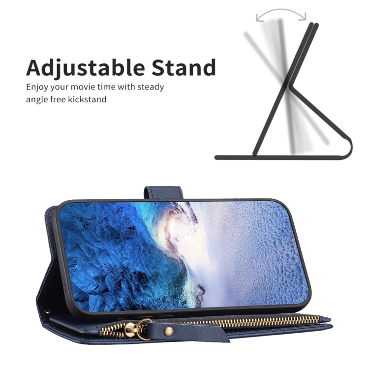 For Google Pixel 8 9 Card Slots Zipper Wallet Leather Flip Phone Case(Blue) - Google Cases by PMC TechLife | Online Shopping South Africa | PMC TechLife | Buy Now Pay Later Mobicred