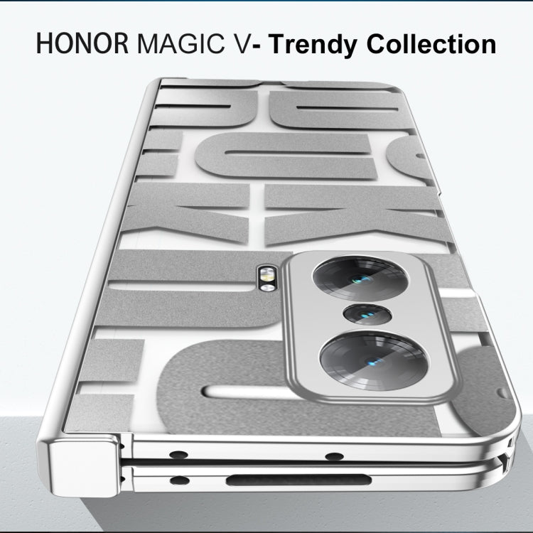 For Honor Magic V Integrated Electroplating Folding Phone Case with Hinge(Blue) - Honor Cases by PMC TechLife | Online Shopping South Africa | PMC TechLife | Buy Now Pay Later Mobicred