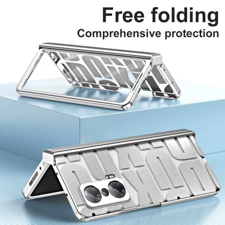 For Honor Magic V Integrated Electroplating Folding Phone Case with Hinge(Blue) - Honor Cases by PMC TechLife | Online Shopping South Africa | PMC TechLife | Buy Now Pay Later Mobicred