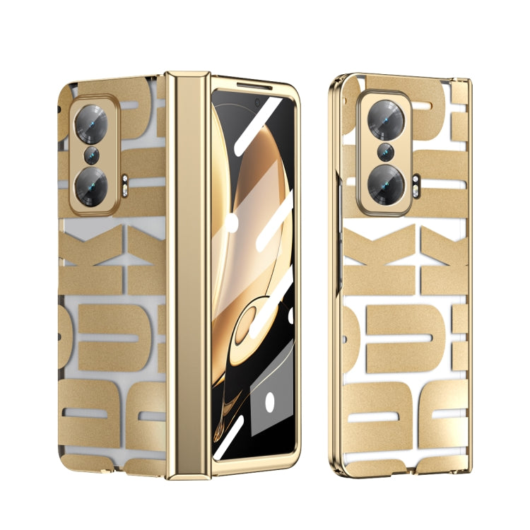 For Honor Magic V Integrated Electroplating Folding Phone Case with Hinge(Tyrant Gold) - Honor Cases by PMC TechLife | Online Shopping South Africa | PMC TechLife | Buy Now Pay Later Mobicred