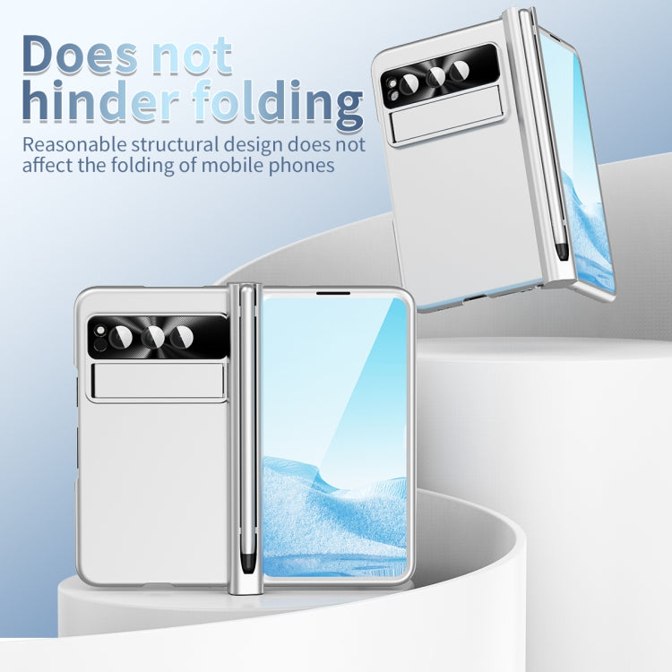 For Google Pixel Fold Integrated Electroplating PC All-inclusive Phone Case with Hinge(Silver) - Google Cases by PMC TechLife | Online Shopping South Africa | PMC TechLife | Buy Now Pay Later Mobicred
