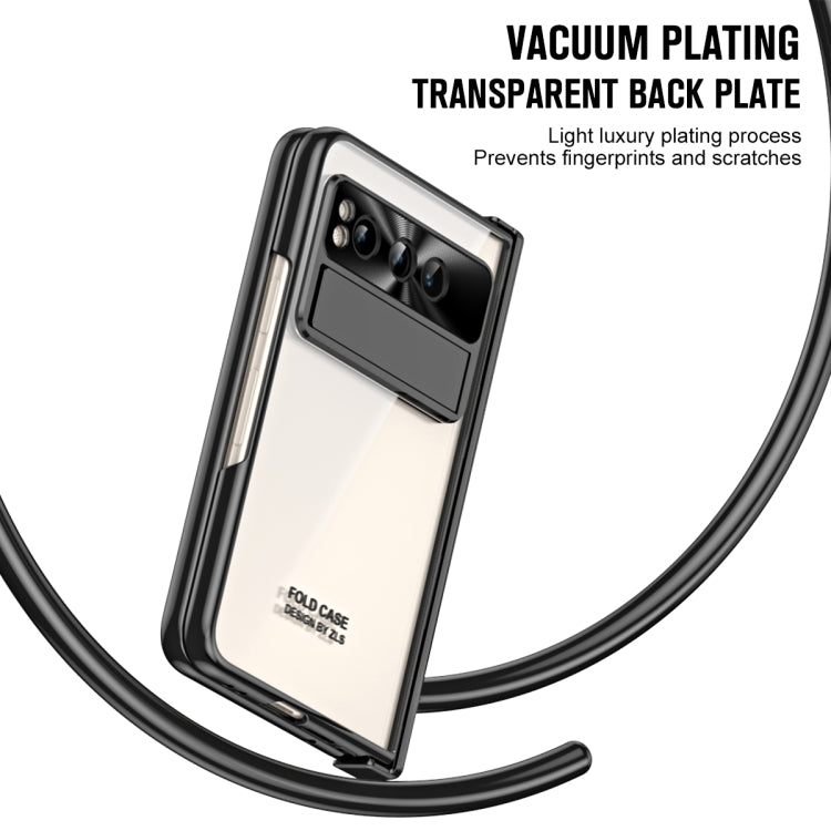 For Google Pixel Fold Integrated Electroplating Folding Phone Case with Hinge(Black) - Google Cases by PMC TechLife | Online Shopping South Africa | PMC TechLife | Buy Now Pay Later Mobicred