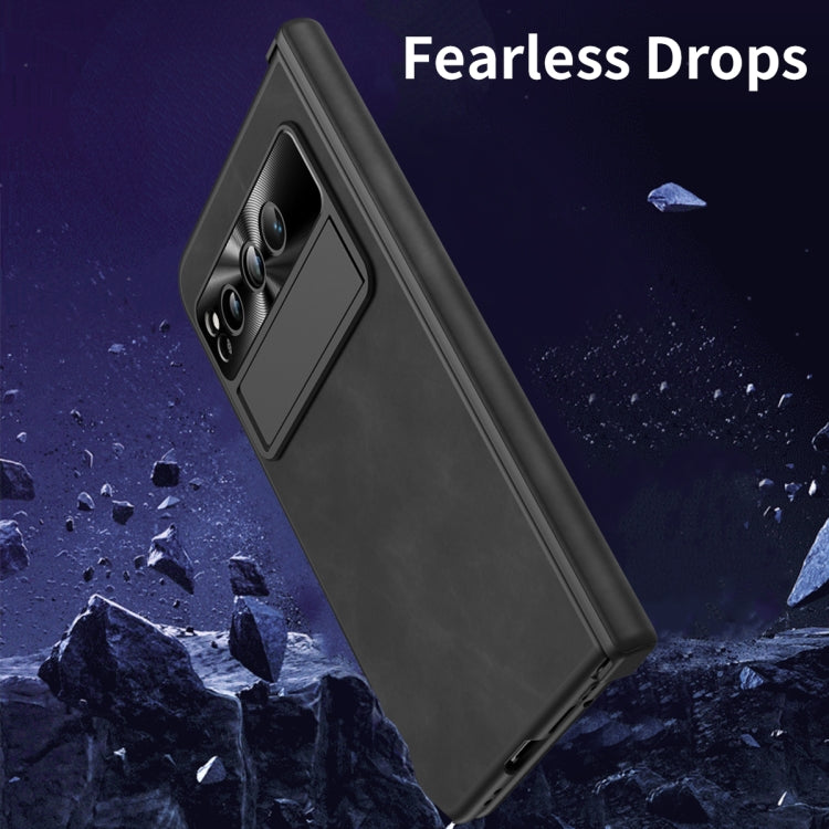 For Google Pixel Fold Integrated Napa Texture All-inclusive Phone Case with Hinge(Black) - Google Cases by PMC TechLife | Online Shopping South Africa | PMC TechLife | Buy Now Pay Later Mobicred