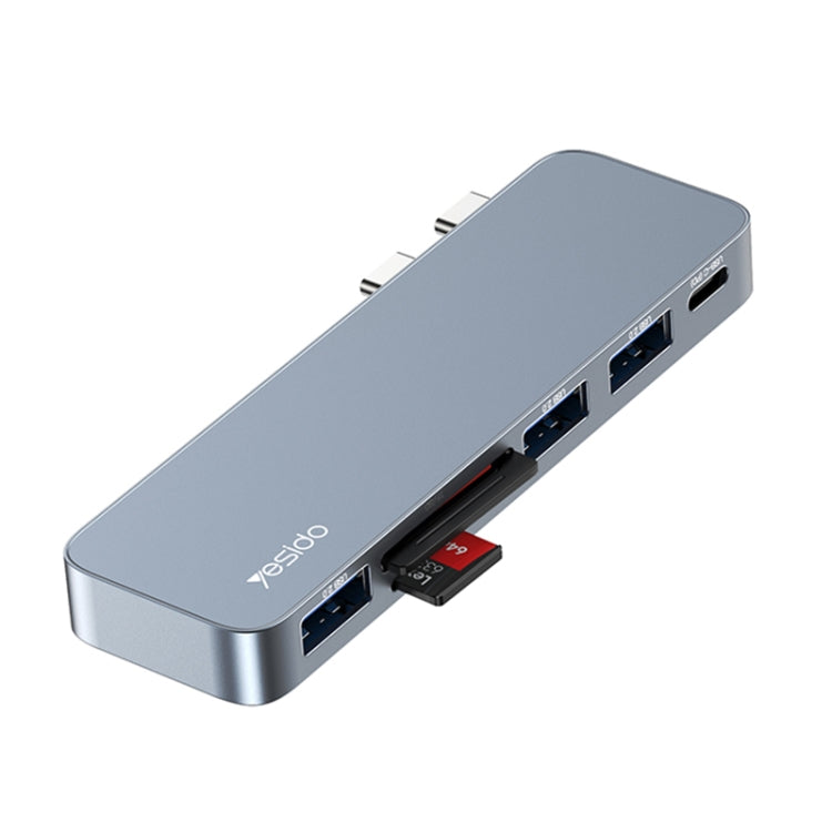 Yesido HB10 6 in 1 USB-C / Type-C Ports Multifunctional Docking Station HUB Adapter - USB HUB by Yesido | Online Shopping South Africa | PMC Jewellery | Buy Now Pay Later Mobicred