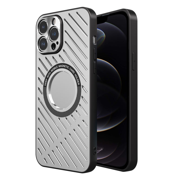 For iPhone 12 Pro R-JUST RJ57 CD Pattern MagSafe Cooling Phone Case(Silver) - iPhone 12 / 12 Pro Cases by R-JUST | Online Shopping South Africa | PMC Jewellery
