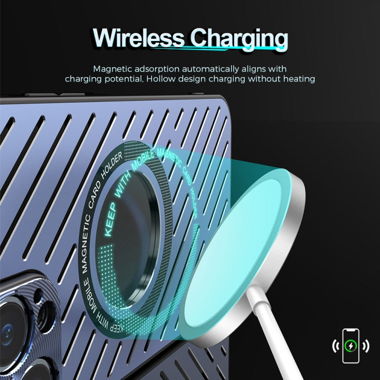 For iPhone 14 Pro R-JUST RJ57 CD Pattern MagSafe Cooling Phone Case(Black) - iPhone 14 Pro Cases by R-JUST | Online Shopping South Africa | PMC TechLife