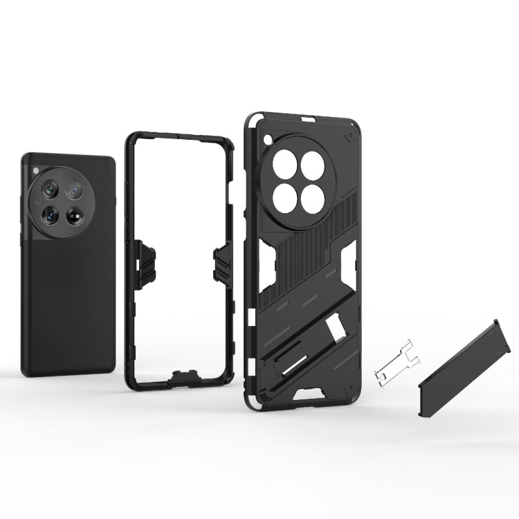 For OnePlus 12 5G Punk Armor 2 in 1 PC + TPU Phone Case with Holder(Grey) - OnePlus Cases by PMC TechLife | Online Shopping South Africa | PMC TechLife