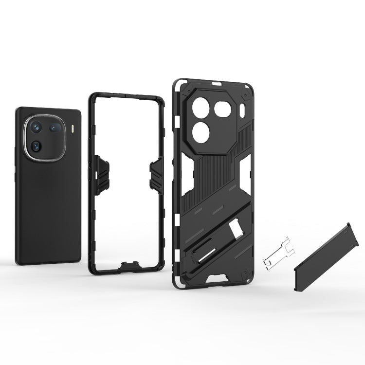 For vivo iQOO 12 Pro 5G Punk Armor 2 in 1 PC + TPU Phone Case with Holder(Black) - iQOO 12 Pro Cases by PMC Jewellery | Online Shopping South Africa | PMC Jewellery
