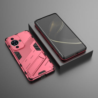 For Huawei nova 11 Pro 4G Punk Armor 2 in 1 PC + TPU Phone Case with Holder(Light Red) - Huawei Cases by PMC Jewellery | Online Shopping South Africa | PMC Jewellery | Buy Now Pay Later Mobicred