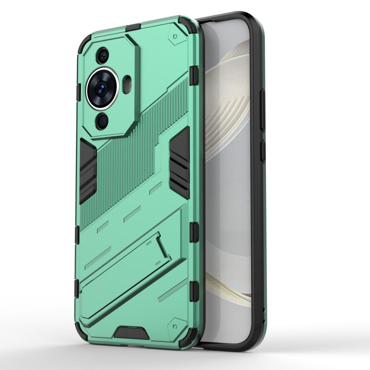 For Huawei nova 11 4G Punk Armor 2 in 1 PC + TPU Phone Case with Holder(Green) - Huawei Cases by PMC Jewellery | Online Shopping South Africa | PMC Jewellery | Buy Now Pay Later Mobicred