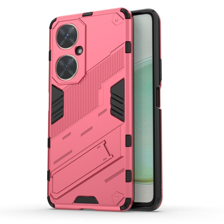 For Huawei nova 11i 4G Punk Armor 2 in 1 PC + TPU Phone Case with Holder(Light Red) - Huawei Cases by PMC Jewellery | Online Shopping South Africa | PMC Jewellery | Buy Now Pay Later Mobicred