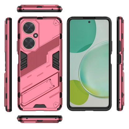 For Huawei nova 11i 4G Punk Armor 2 in 1 PC + TPU Phone Case with Holder(Light Red) - Huawei Cases by PMC Jewellery | Online Shopping South Africa | PMC Jewellery | Buy Now Pay Later Mobicred