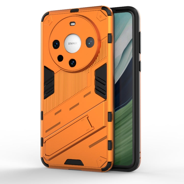 For Huawei Mate 60 Pro Punk Armor 2 in 1 PC + TPU Phone Case with Holder(Orange) - Huawei Cases by PMC Jewellery | Online Shopping South Africa | PMC Jewellery | Buy Now Pay Later Mobicred