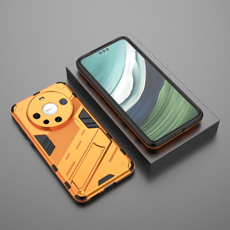 For Huawei Mate 60 Pro Punk Armor 2 in 1 PC + TPU Phone Case with Holder(Orange) - Huawei Cases by PMC Jewellery | Online Shopping South Africa | PMC Jewellery | Buy Now Pay Later Mobicred