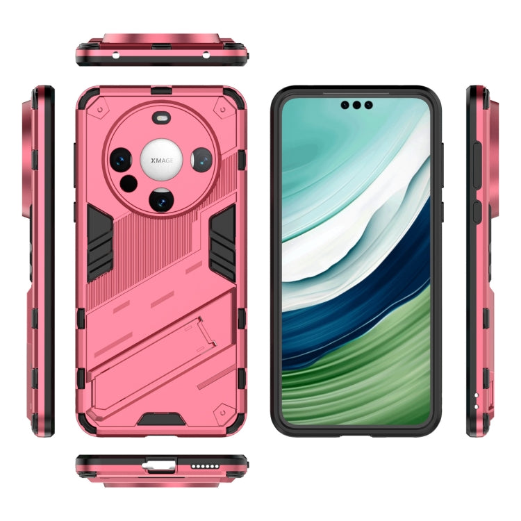 For Huawei Mate 60 Punk Armor 2 in 1 PC + TPU Phone Case with Holder(Light Red) - Huawei Cases by PMC TechLife | Online Shopping South Africa | PMC TechLife | Buy Now Pay Later Mobicred