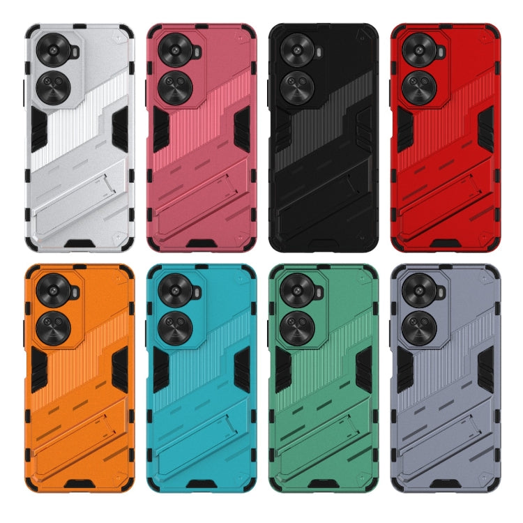 For Huawei nova 11 SE Punk Armor 2 in 1 PC + TPU Phone Case with Holder(White) - Huawei Cases by PMC TechLife | Online Shopping South Africa | PMC TechLife | Buy Now Pay Later Mobicred