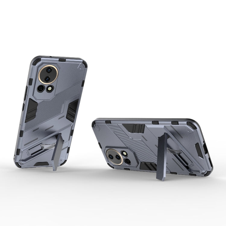 For Huawei nova 12 5G Punk Armor 2 in 1 PC + TPU Phone Case with Holder(Grey) - Huawei Cases by PMC Jewellery | Online Shopping South Africa | PMC Jewellery | Buy Now Pay Later Mobicred