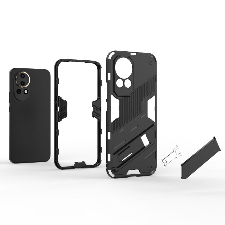 For Huawei nova 12 5G Punk Armor 2 in 1 PC + TPU Phone Case with Holder(Grey) - Huawei Cases by PMC Jewellery | Online Shopping South Africa | PMC Jewellery | Buy Now Pay Later Mobicred