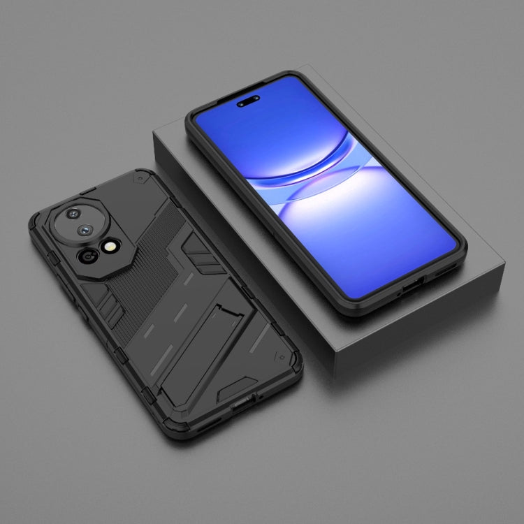 For Huawei nova 12 Pro Punk Armor 2 in 1 PC + TPU Phone Case with Holder(Black) - Huawei Cases by PMC Jewellery | Online Shopping South Africa | PMC Jewellery | Buy Now Pay Later Mobicred