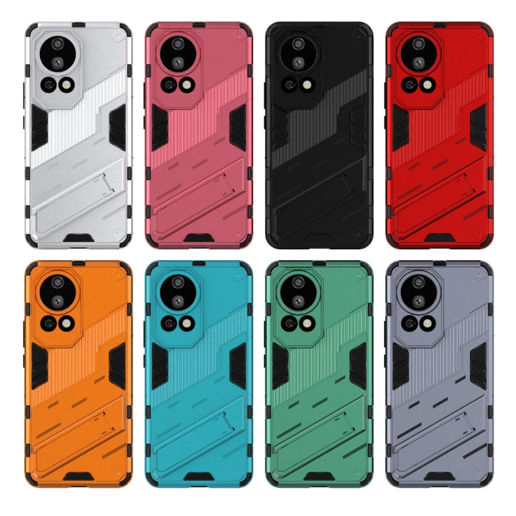 For Huawei nova 12 Pro Punk Armor 2 in 1 PC + TPU Phone Case with Holder(Grey) - Huawei Cases by PMC TechLife | Online Shopping South Africa | PMC TechLife | Buy Now Pay Later Mobicred