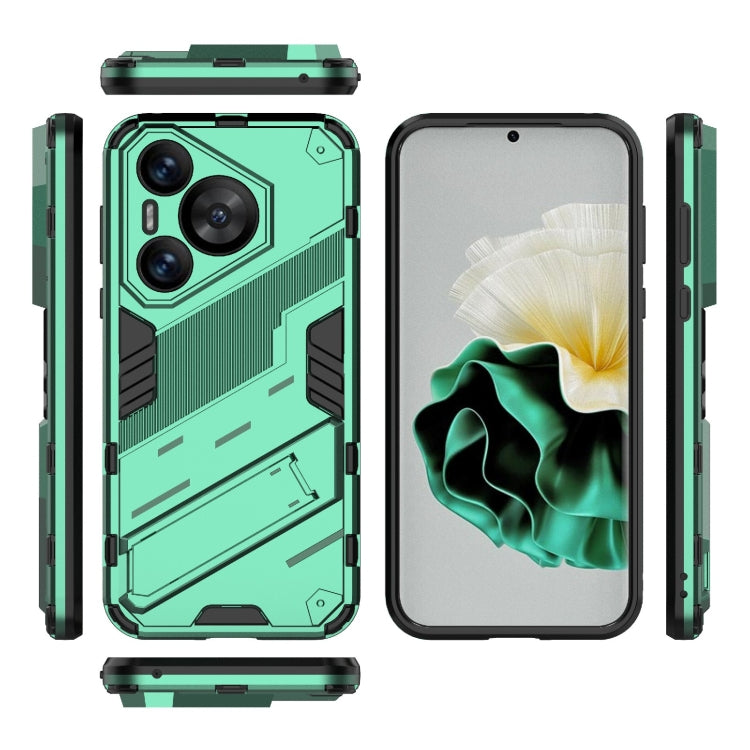 For Huawei Pura 70 Punk Armor 2 in 1 PC + TPU Phone Case with Holder(Green) - Huawei Cases by PMC Jewellery | Online Shopping South Africa | PMC Jewellery | Buy Now Pay Later Mobicred