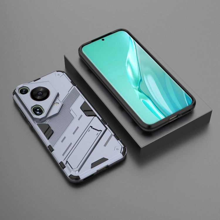 For Huawei Pura 70 Ultra Punk Armor 2 in 1 PC + TPU Phone Case with Holder(Grey) - Huawei Cases by PMC Jewellery | Online Shopping South Africa | PMC Jewellery | Buy Now Pay Later Mobicred