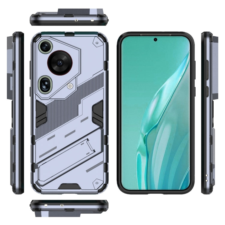 For Huawei Pura 70 Ultra Punk Armor 2 in 1 PC + TPU Phone Case with Holder(Grey) - Huawei Cases by PMC Jewellery | Online Shopping South Africa | PMC Jewellery | Buy Now Pay Later Mobicred