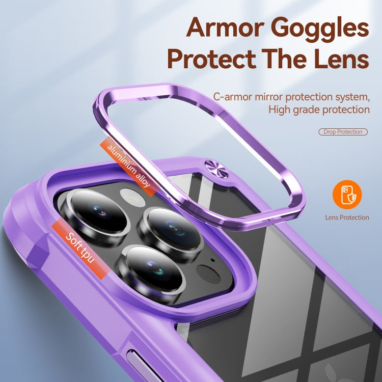 For iPhone 16 Pro Max TPU + PC Lens Protection Phone Case(Purple) - iPhone 16 Pro Max Cases by PMC TechLife | Online Shopping South Africa | PMC TechLife | Buy Now Pay Later Mobicred