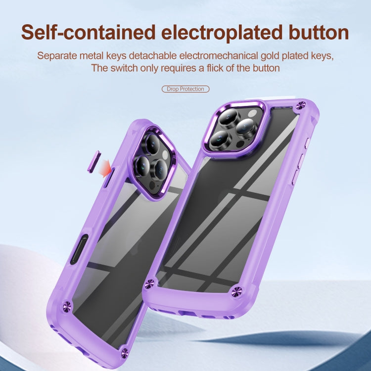 For iPhone 16 Pro Max TPU + PC Lens Protection Phone Case(Purple) - iPhone 16 Pro Max Cases by PMC TechLife | Online Shopping South Africa | PMC TechLife | Buy Now Pay Later Mobicred