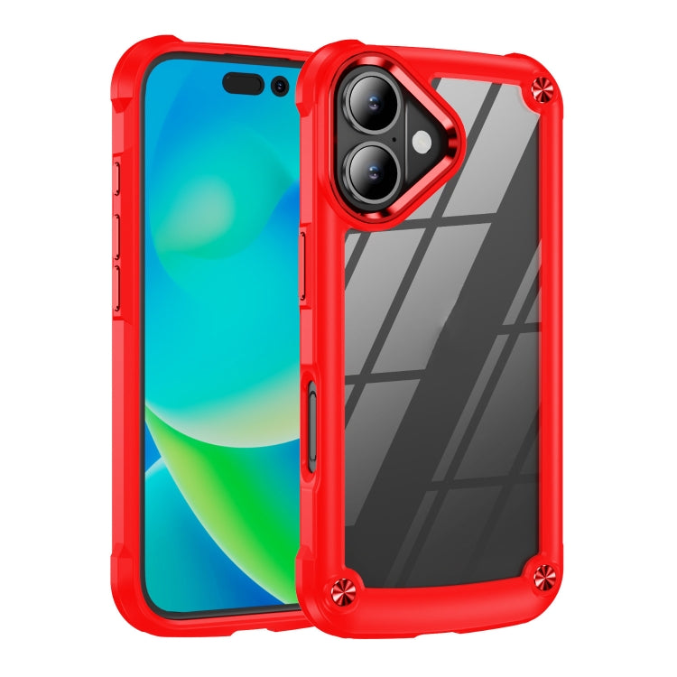 For iPhone 16 TPU + PC Lens Protection Phone Case(Red) - iPhone 16 Cases by PMC TechLife | Online Shopping South Africa | PMC TechLife | Buy Now Pay Later Mobicred